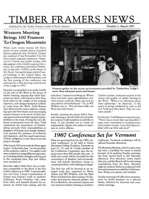 TIMBER FRAMING 3 (March 1987)